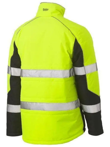 Bisley Taped Two Tone Hi Vis Puffer Jacket BJ6829T Metro Workwear.