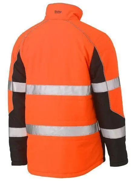 Bisley Taped Two Tone Hi Vis Puffer Jacket BJ6829T Metro Workwear.