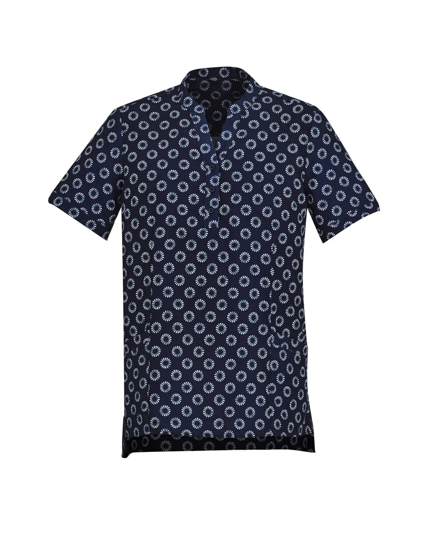 Biz Care Womens Easy Stretch Daisy Print Tunic CS950LS Metro Workwear.