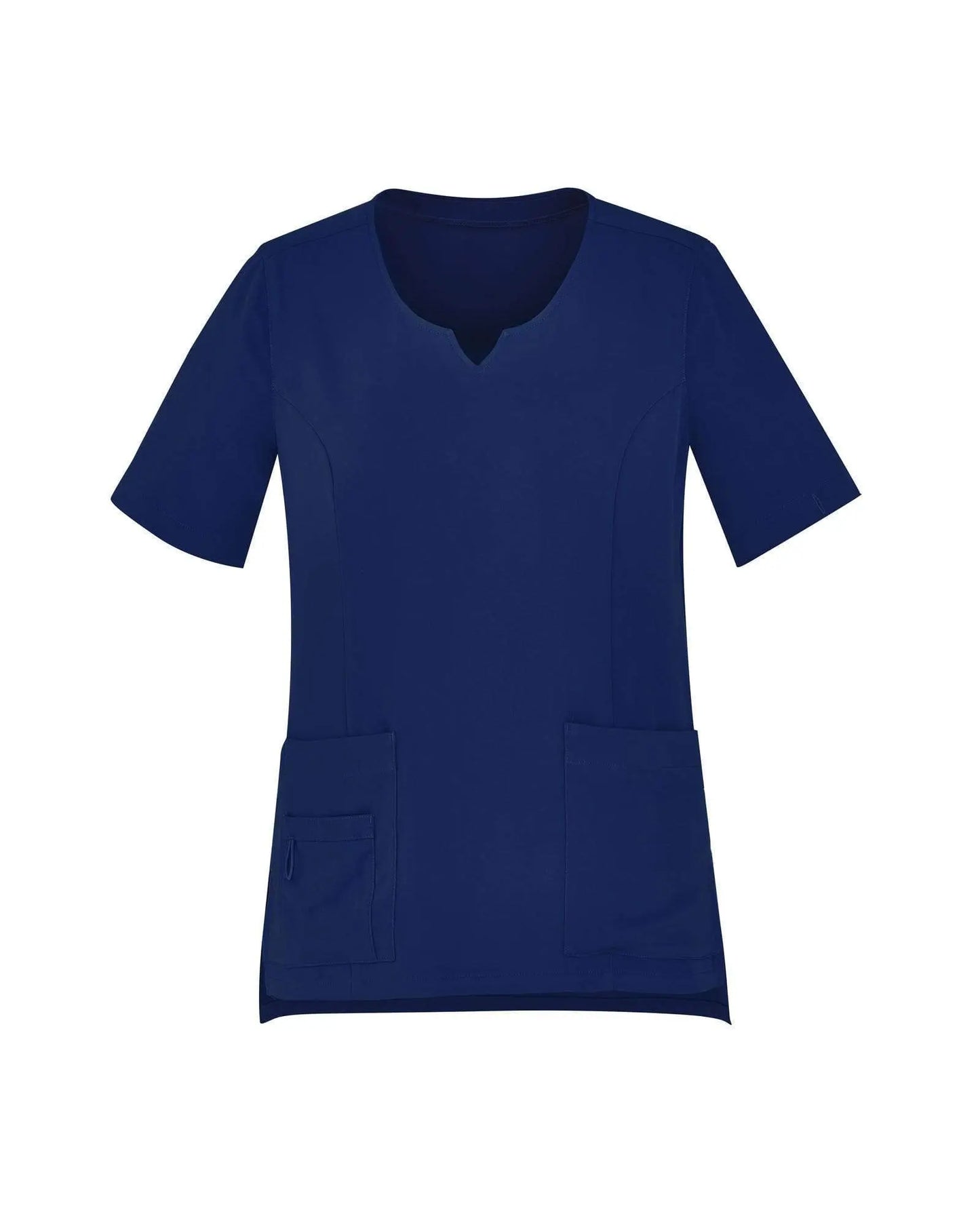 Biz Care Womens Avery Tailored Fit Round Neck Scrub Top CST942LS Metro Workwear.