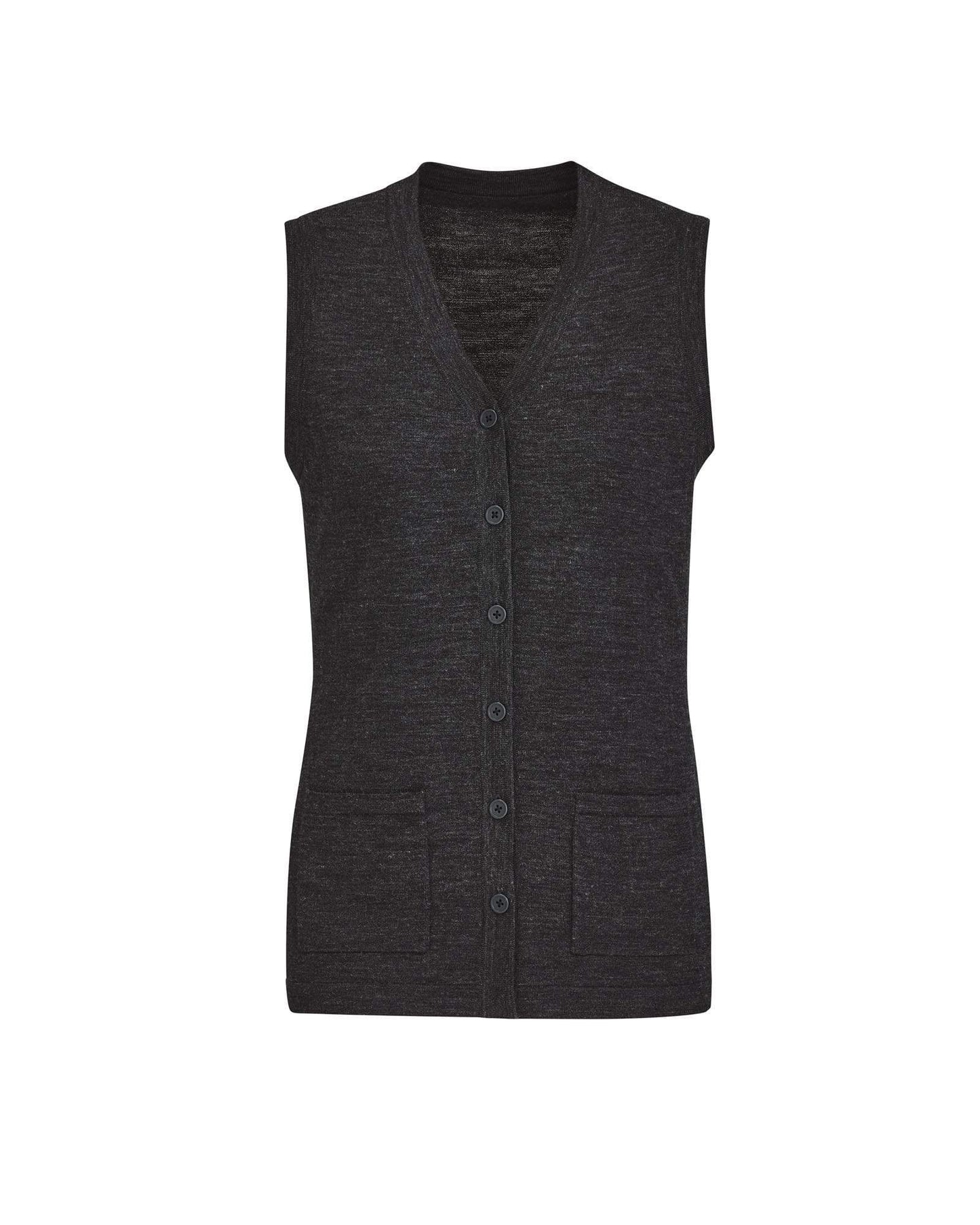 BizCare Womens Button Front Knit Vest CK961LV