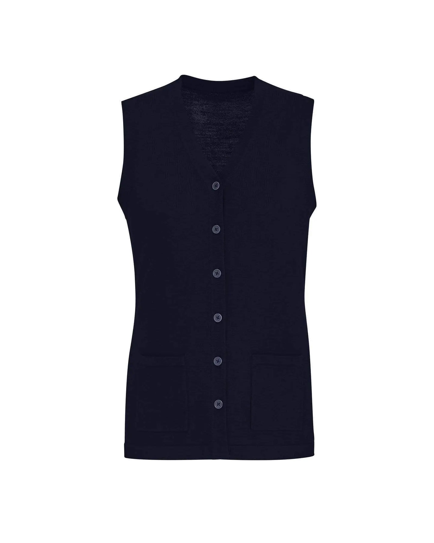 Biz Care Womens Button Front Knit Vest CK961LV Metro Workwear.