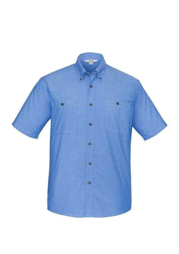 Biz Collection Men’s Wrinkle Free Chambray Short Sleeve Shirt Sh113 Metro Workwear.