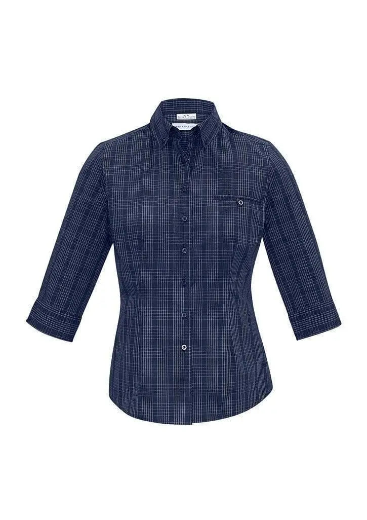 Biz Collection Women’s Harper 3/4 Sleeve Shirt S820LT in Ink/Silver
