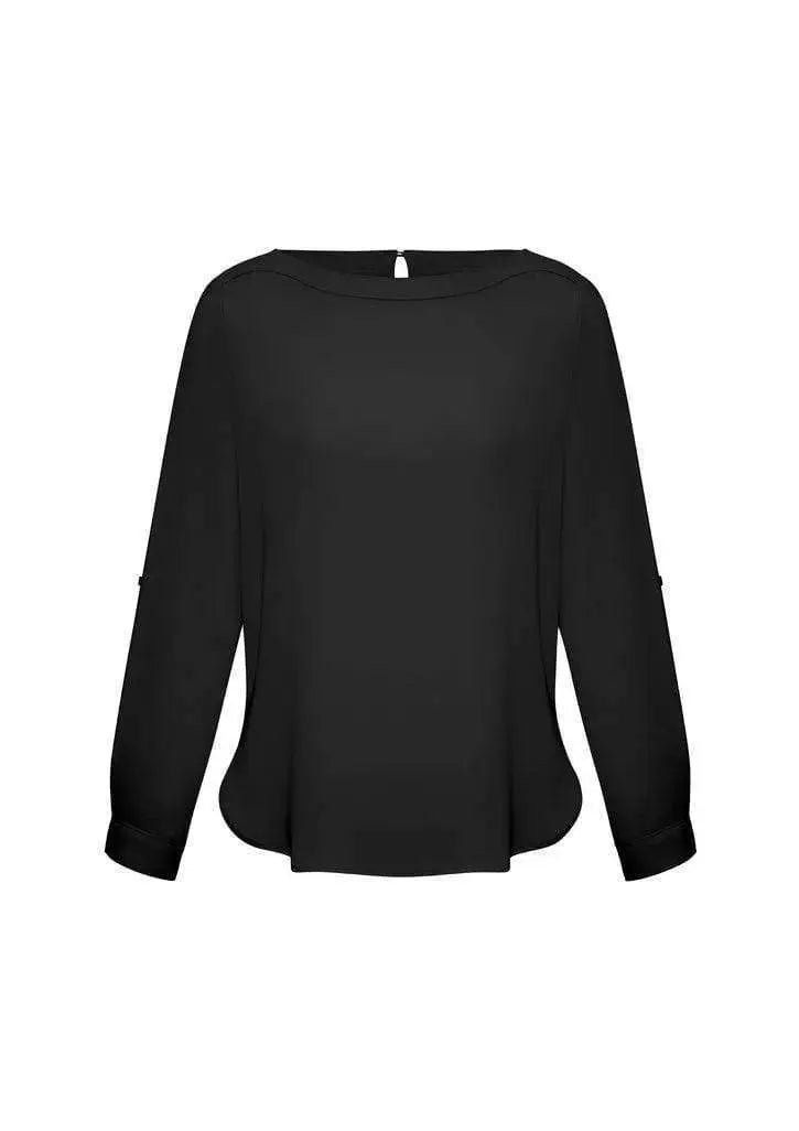 Biz Collection Corporate Wear Black / 6 Biz Collection Women’s Madison Boatneck Blouse S828ll