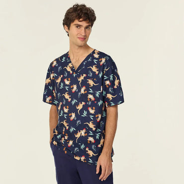 NNT Unisex Native Christmas Scrub Top CATRJC in Navy