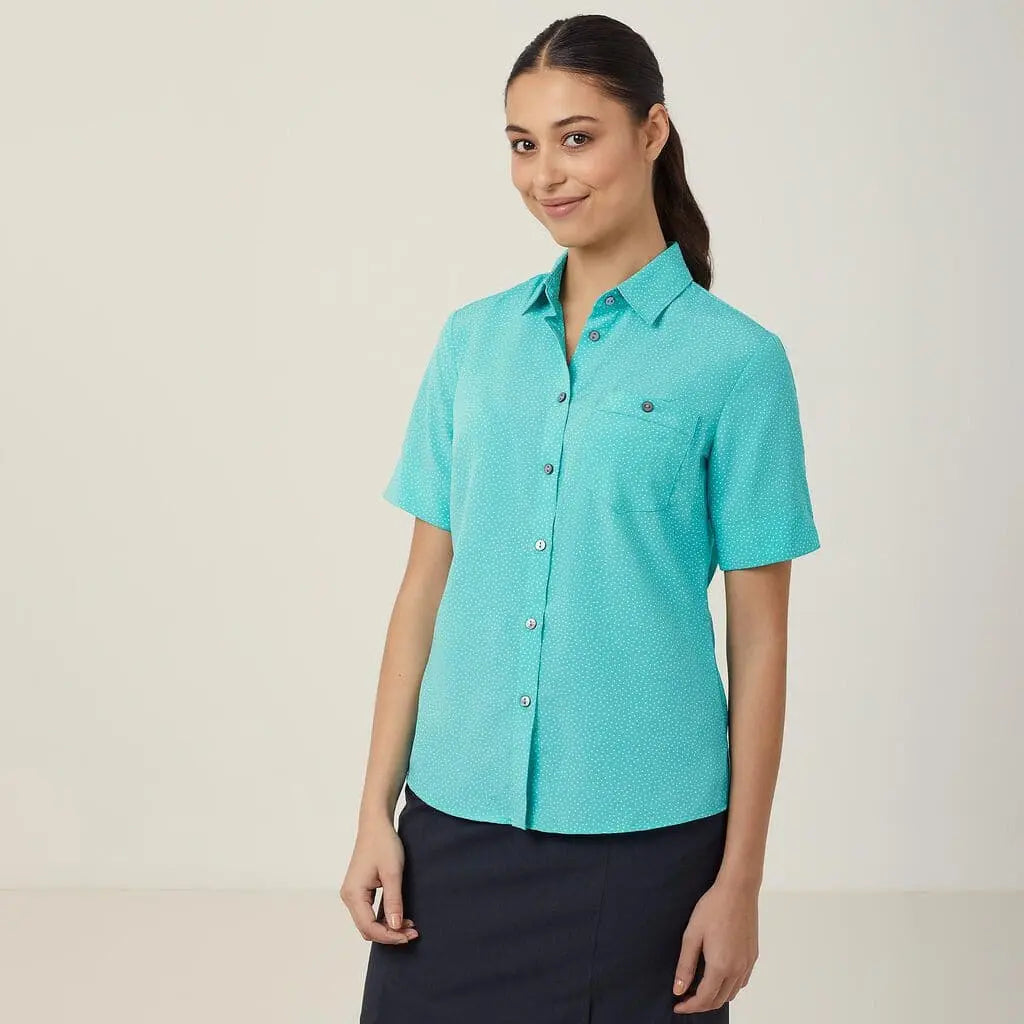 NNT Silvi Spot Print Short Sleeve Shirt CATU7H Metro Workwear.