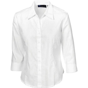 Dnc Workwear Women's Tonal Stripe 3/4 Sleeve Shirt - 4236