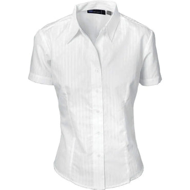 Dnc Workwear Ladies Tonal Stripe Short Sleeve Shirt - 4235 Metro Workwear.