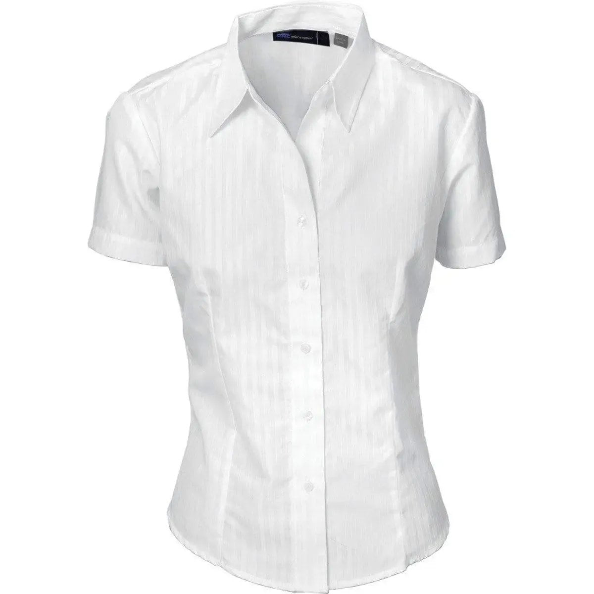 Dnc Workwear Women's Tonal Stripe Short Sleeve Shirt - 4235