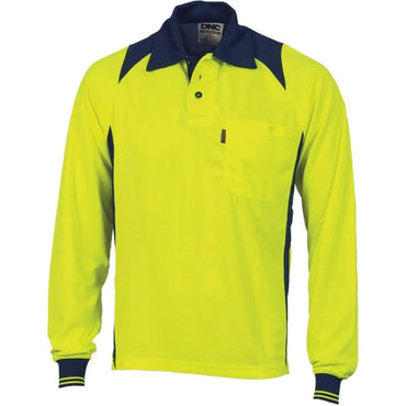 Dnc Workwear Cool Breathe Long Sleeve Action Polo Shirt - 3894 Metro Workwear.