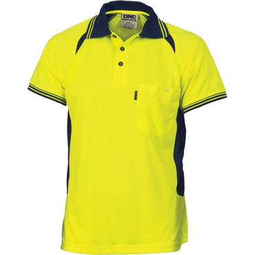 Dnc Workwear Cool-breeze Contrast Mesh Short Sleeve Polo - 3901 Metro Workwear.