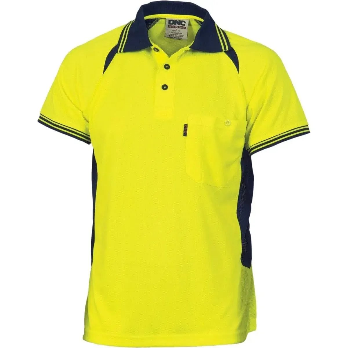 Dnc Workwear Cool-breeze Contrast Mesh Short Sleeve Polo - 3901