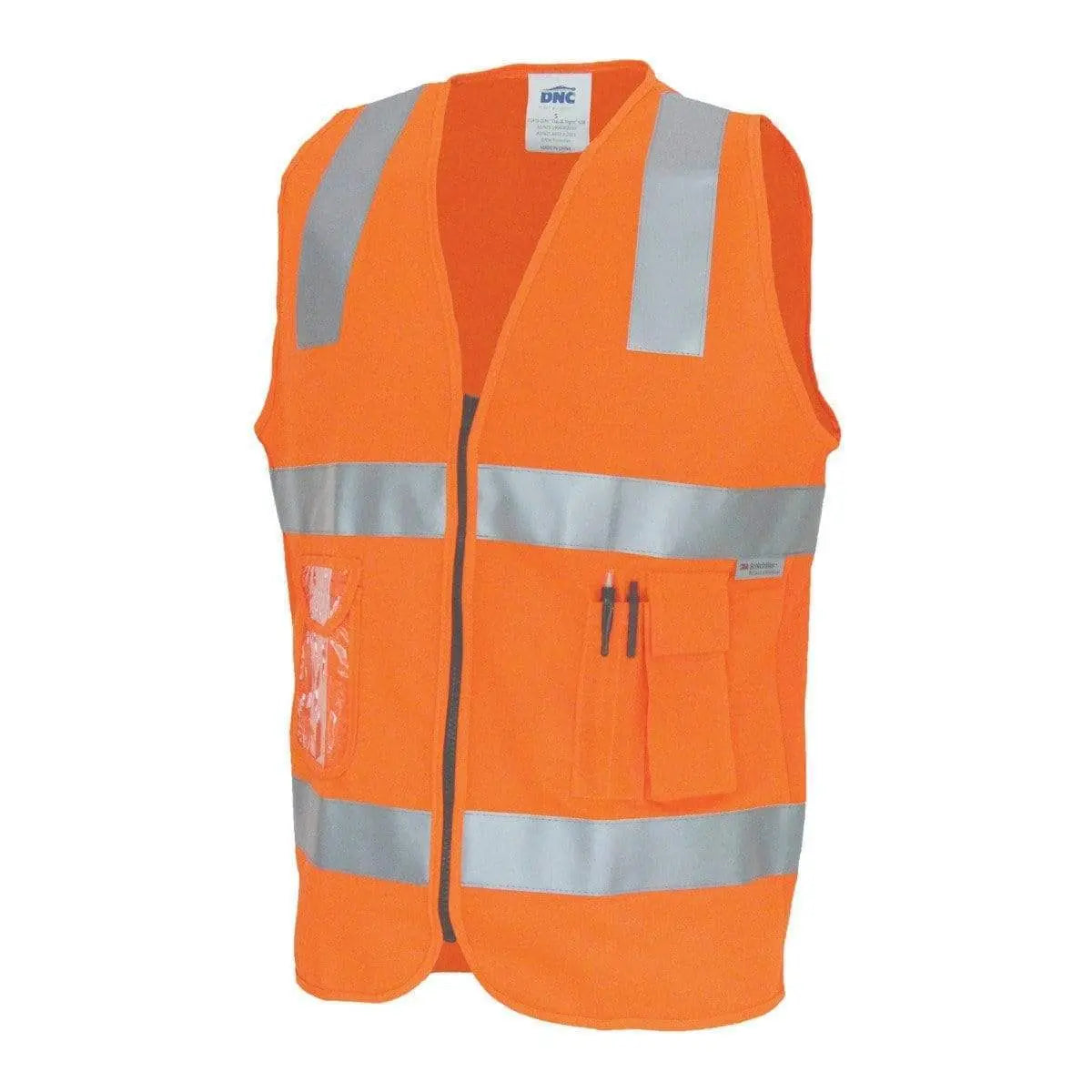 Dnc Workwear Day/night Side Panel Safety Vest With Generic R/tape - 3507 Metro Workwear.