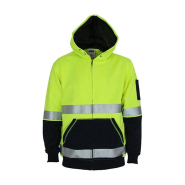 Dnc Workwear Hi-vis 2-tone Full Zip Super Fleecy Hoodie With Csr Reflective Tape - 3788 Metro Workwear.