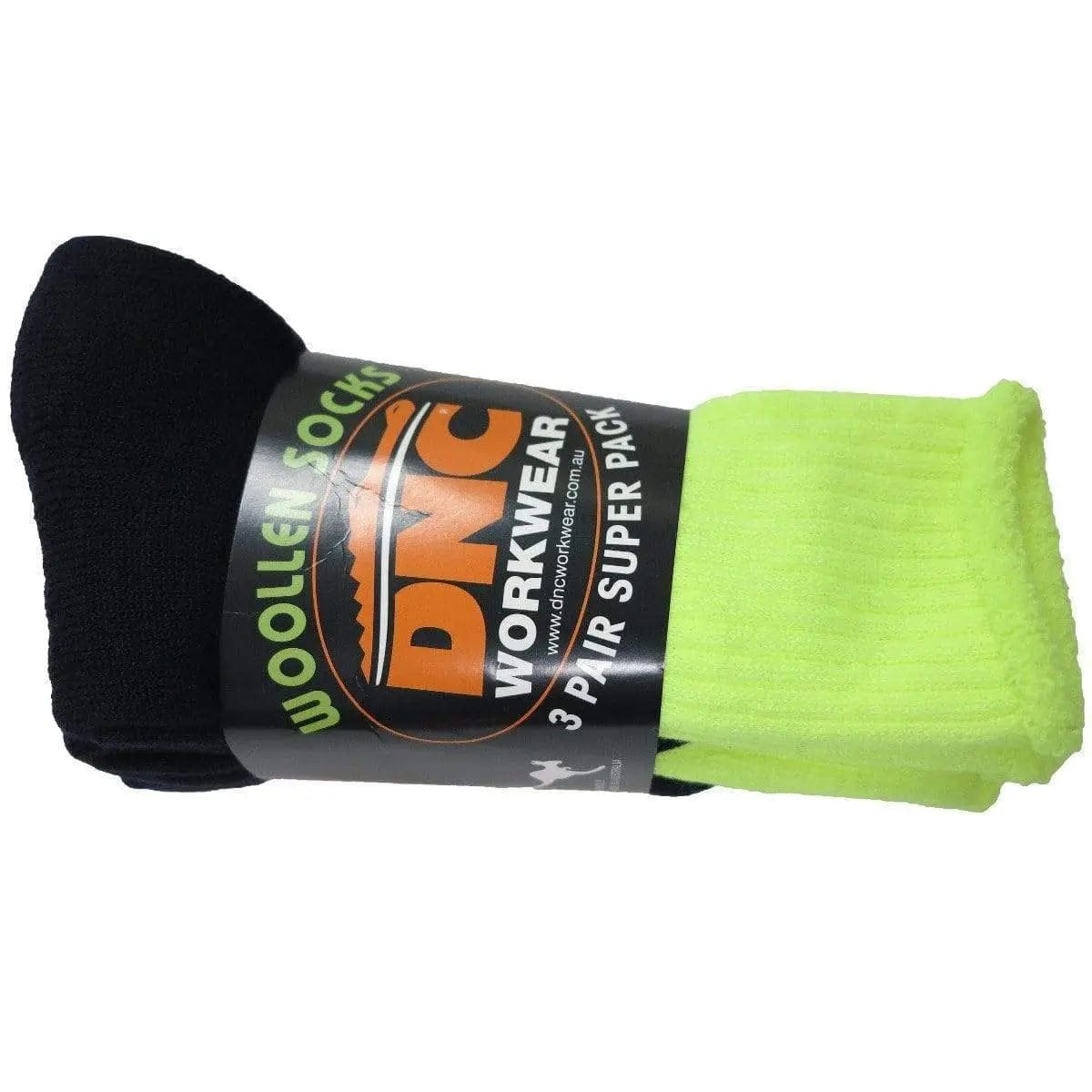 Dnc Workwear Hi-vis 2 Tone Woollen Socks - 3 Pair Pack - S105