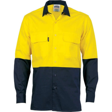 Dnc Workwear Hi-vis 3 Way Cool-breeze Long Sleeve Cotton Shirt - 3938 Metro Workwear.