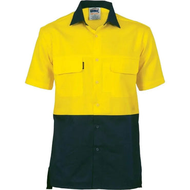 Dnc Workwear Hi-vis 3 Way Cool-breeze Short Sleeve Cotton Shirt - 3937