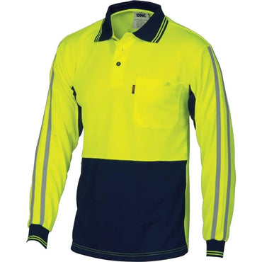 Dnc Workwear Hi-vis Cool-breathe Long Sleeve Stripe Polo - 3756