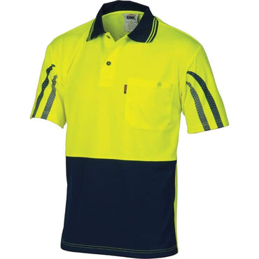 Dnc Workwear Hi-vis Cool-breathe Printed Short Sleeve Stripe Polo - 3752 Metro Workwear.