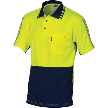 Dnc Workwear Hi-vis Cool-breathe Short Sleeve Stripe Polo - 3755 Metro Workwear.