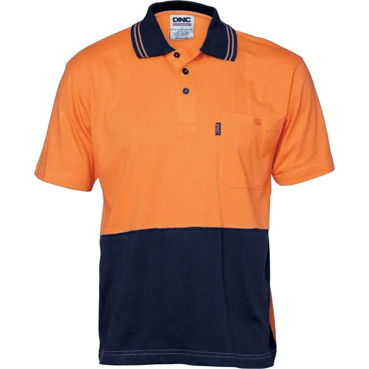 Dnc Workwear Hi-vis Cool-breeze Cotton Jersey Short Sleeve Polo Shirt With Underarm Cotton Mesh - 3845 Metro Workwear.