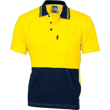 Dnc Workwear Hi-vis Cool-breeze Cotton Jersey Short Sleeve Polo Shirt With Underarm Cotton Mesh - 3845 Metro Workwear.