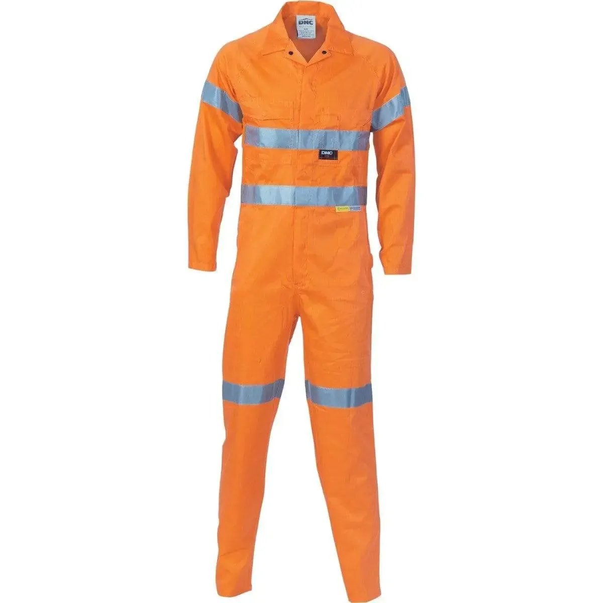 Dnc Workwear Hi-vis Cool-breeze Orange Lightweight Cotton Coverall With 3m Reflective Tape - 3956