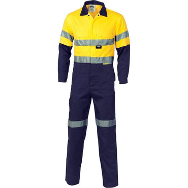 Dnc Workwear Hi-vis Cool-breeze Two-tone Lightweight Cotton Coverall With 3m Reflective Tape - 3955 Metro Workwear.