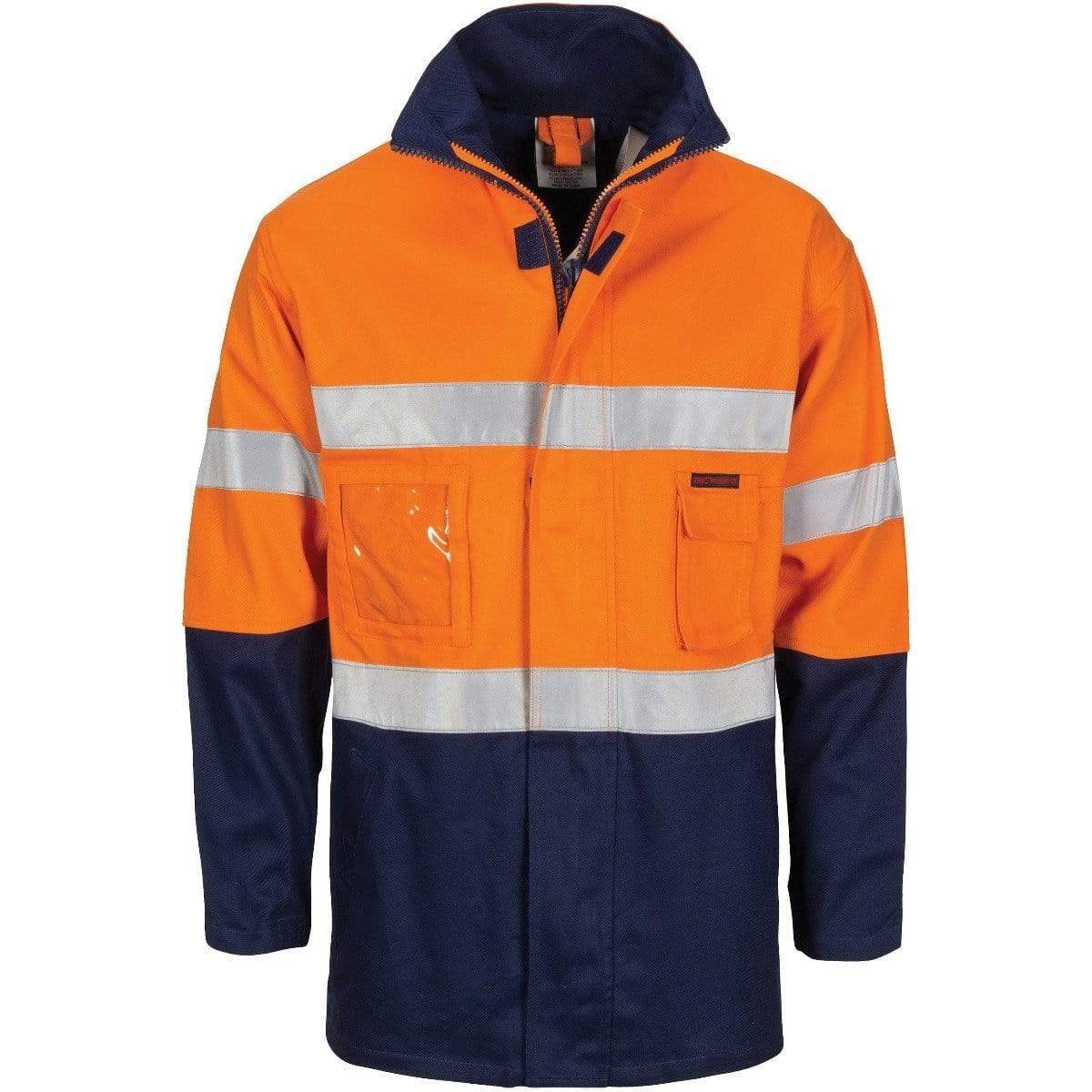 Dnc Workwear Hi-vis Cotton Drill 2-in-1 Jacket With Generic Reflective Tape - 3767 Metro Workwear.