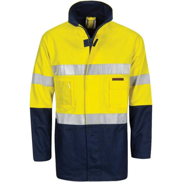 Dnc Workwear Hi-vis Cotton Drill 2-in-1 Jacket With Generic Reflective Tape - 3767 Metro Workwear.