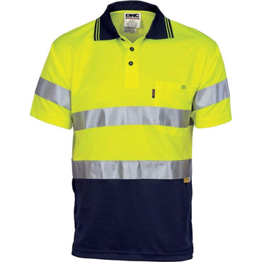 Dnc Workwear Hi-vis D/n Cool Breathe Polo Shirt With 3m 8906 R/tape - Short Sleeve - 3911 Metro Workwear.