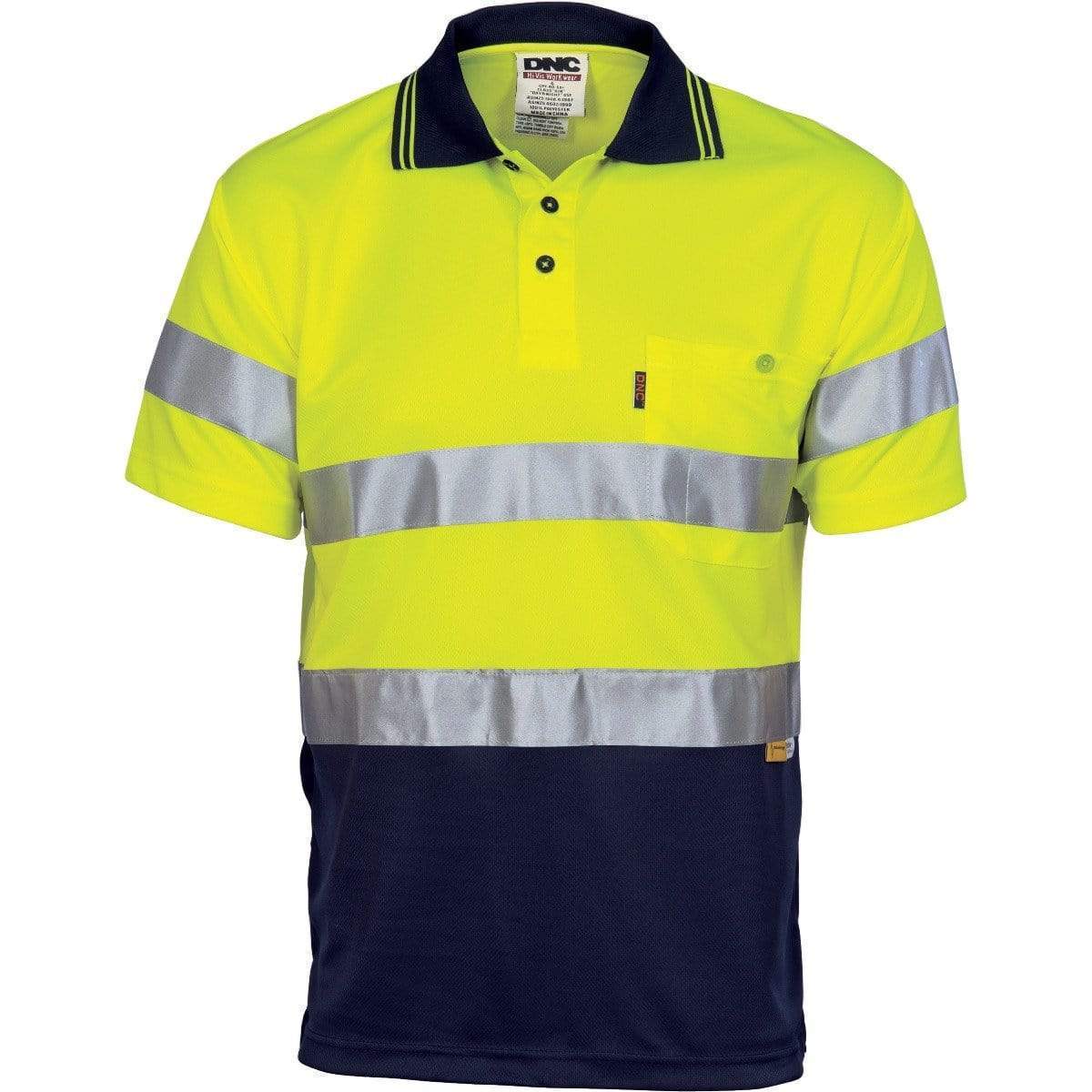 Dnc Workwear Hi-vis D/n Cool Breathe Polo Shirt With 3m 8906 R/tape - Short Sleeve - 3911