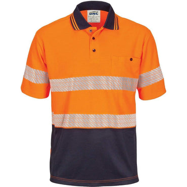 Dnc Workwear Hi-vis Segment Taped Short Sleeve Cotton Jersey Polo - 3511 Metro Workwear.