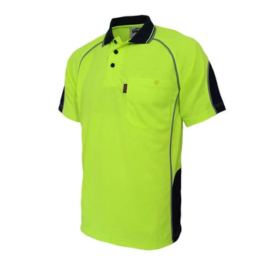 Dnc Workwear Short Sleeve Hi-vis Semicircle-piping Polo - 3569