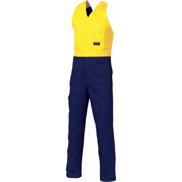 Dnc Workwear Hi-vis Two-tone Cotton Action Back Overall - 3853 Metro Workwear.