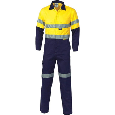 Dnc Workwear Hi-vis Two-tone Cotton Coverall With 3m Reflective Tape - 3855 Metro Workwear.