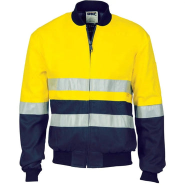 Dnc Workwear Hi-vis Two-tone D/n Cotton Bomber Jacket With 3m Reflective Tape - 3758 Metro Workwear.