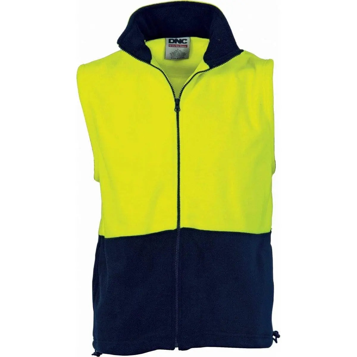 Dnc Workwear Hi-vis Two Tone Full Zip Polar Fleece Vest - 3828 Metro Workwear.