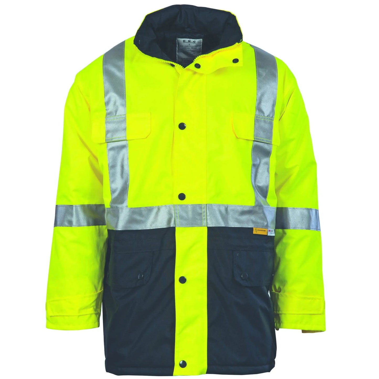 Dnc Workwear Hi-vis Two-tone Quilted Jacket With 3m Reflective Tape - 3863