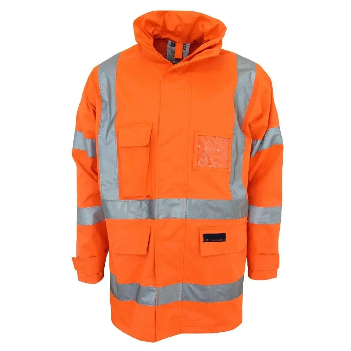 Dnc Workwear Hi-vis "X" Back Rain Jacket Bio-motion Tape - 3996 Metro Workwear.