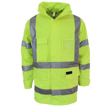 Dnc Workwear Hi-vis "X" Back Rain Jacket Bio-motion Tape - 3996 Metro Workwear.