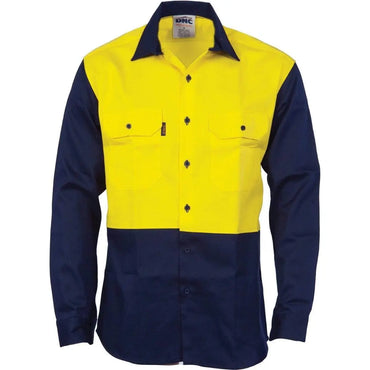 Dnc Workwear Patron Saint Flame Retardant Two-tone Long Sleeve Drill Shirt - 3406 Metro Workwear.