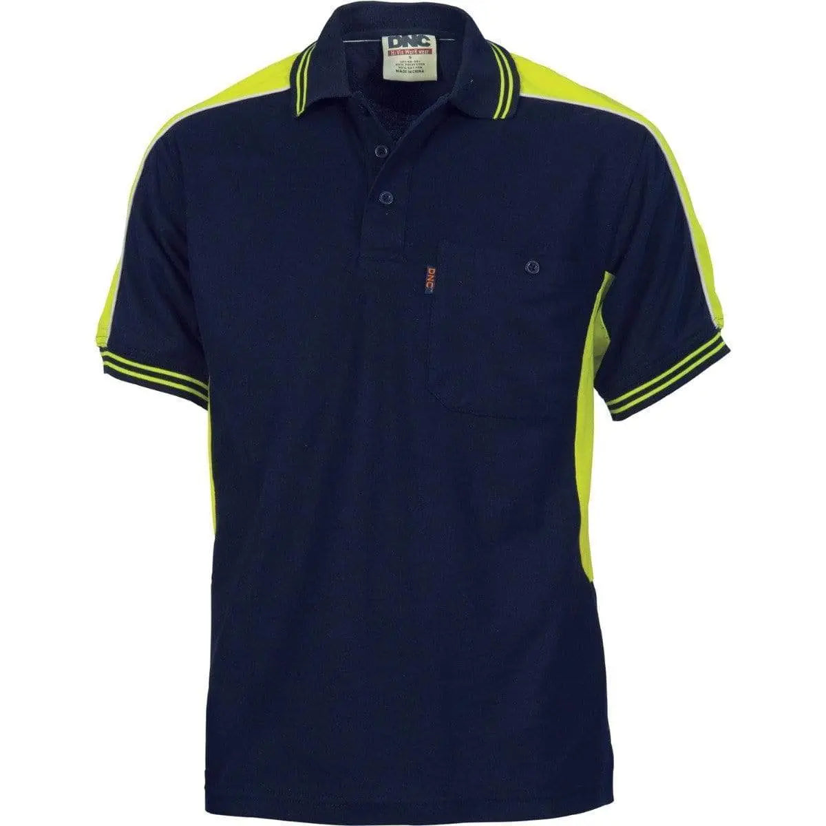 Dnc Workwear Polyester Cotton Panel Short Sleeve Polo Shirt - 5214 Metro Workwear.