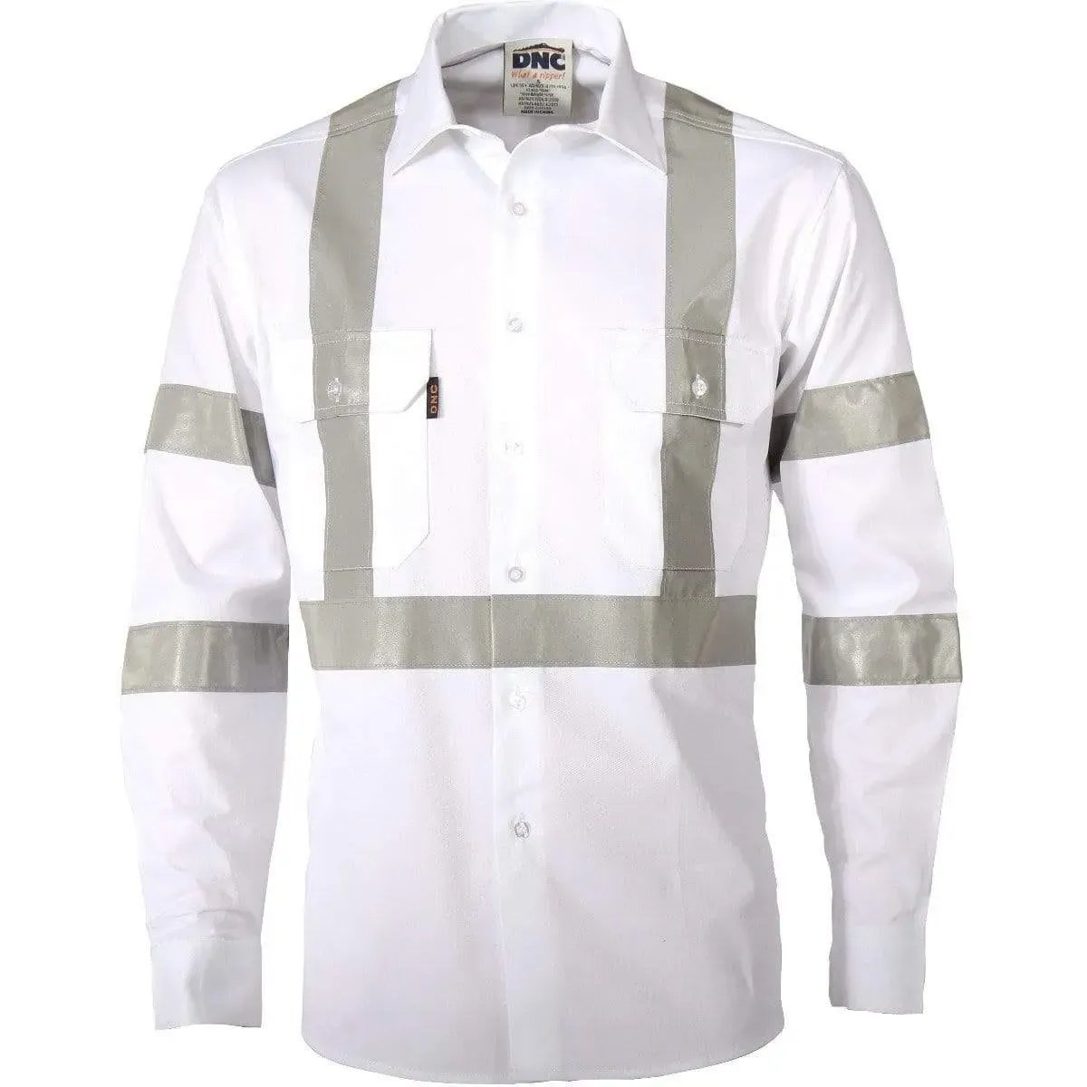 Dnc Workwear Rta Night Worker White Shirt With Csr R/tape - 3537