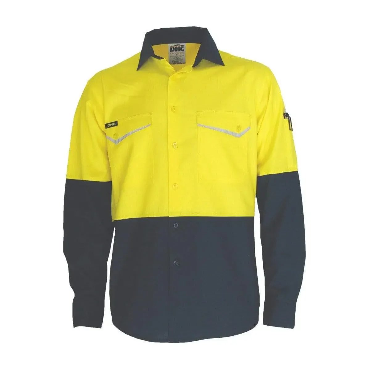 Dnc Workwear Two-tone Ripstop Cotton Cool Long Sleeve Shirt - 3586