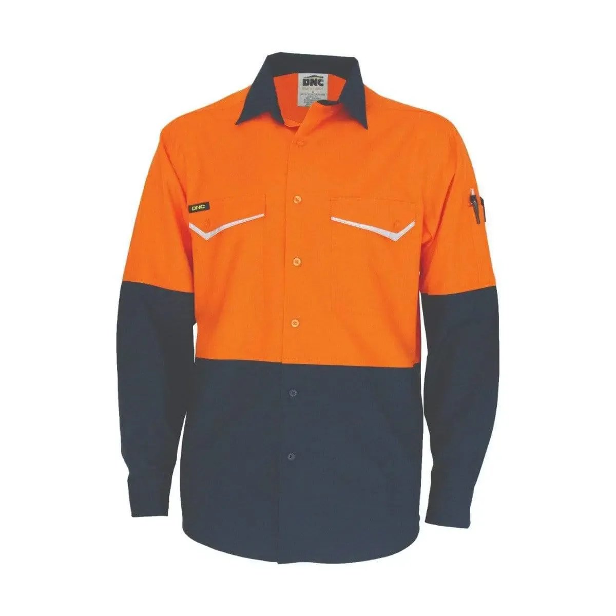 Dnc Workwear Two-tone Ripstop Cotton Cool Long Sleeve Shirt - 3586