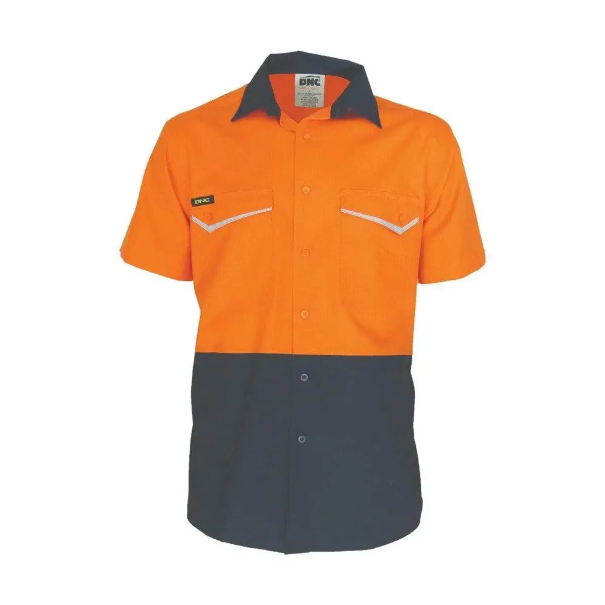 Dnc Workwear Two-tone Ripstop Cotton Cool Short Sleeve Shirt - 3585