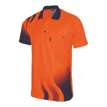 Dnc Workwear Short Sleeve Wave Hi-vis Sublimated Polo - 3563