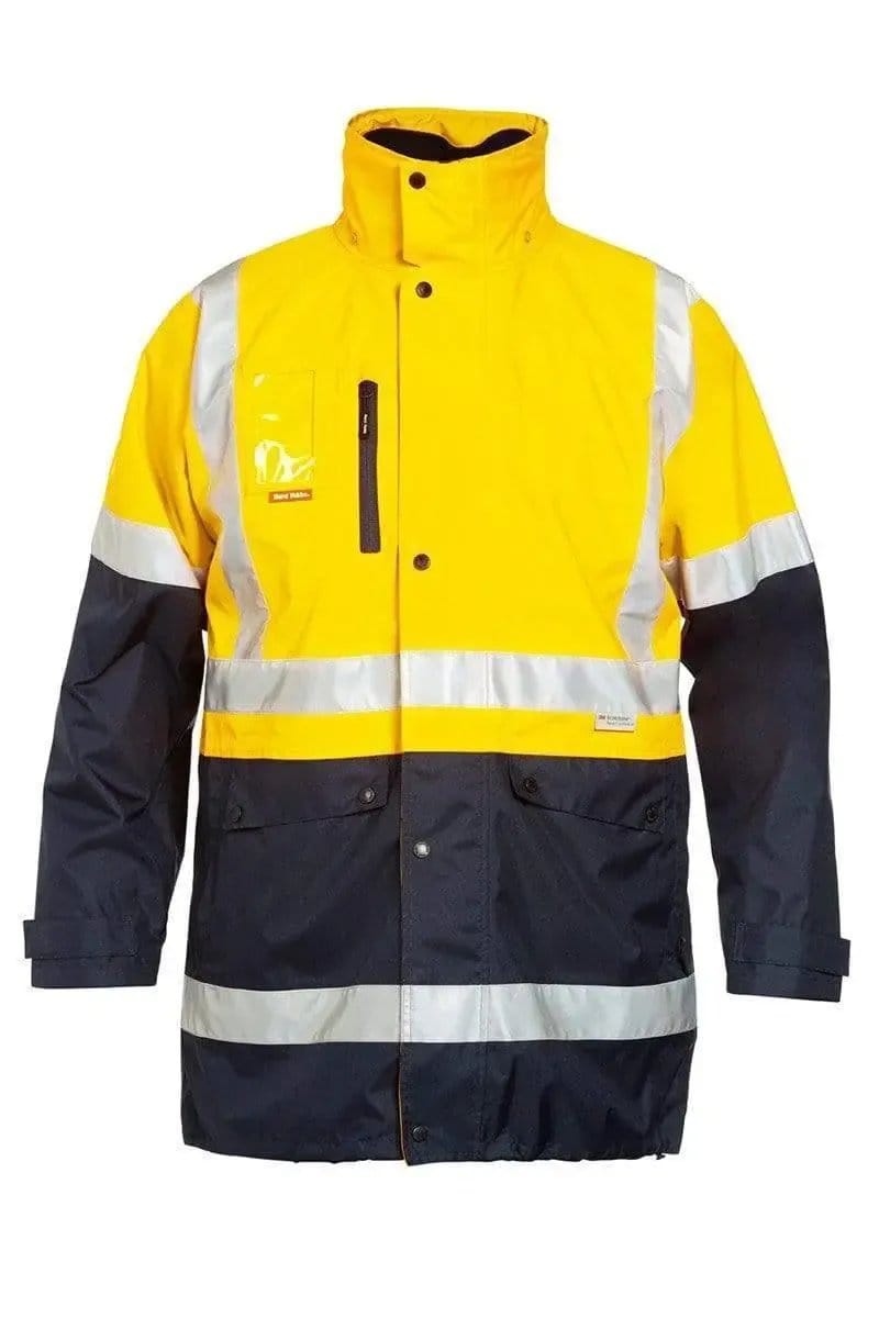 Hard Yakka 4 In 1 Hi Vis Jacket Y06057 in Yellow/Navy